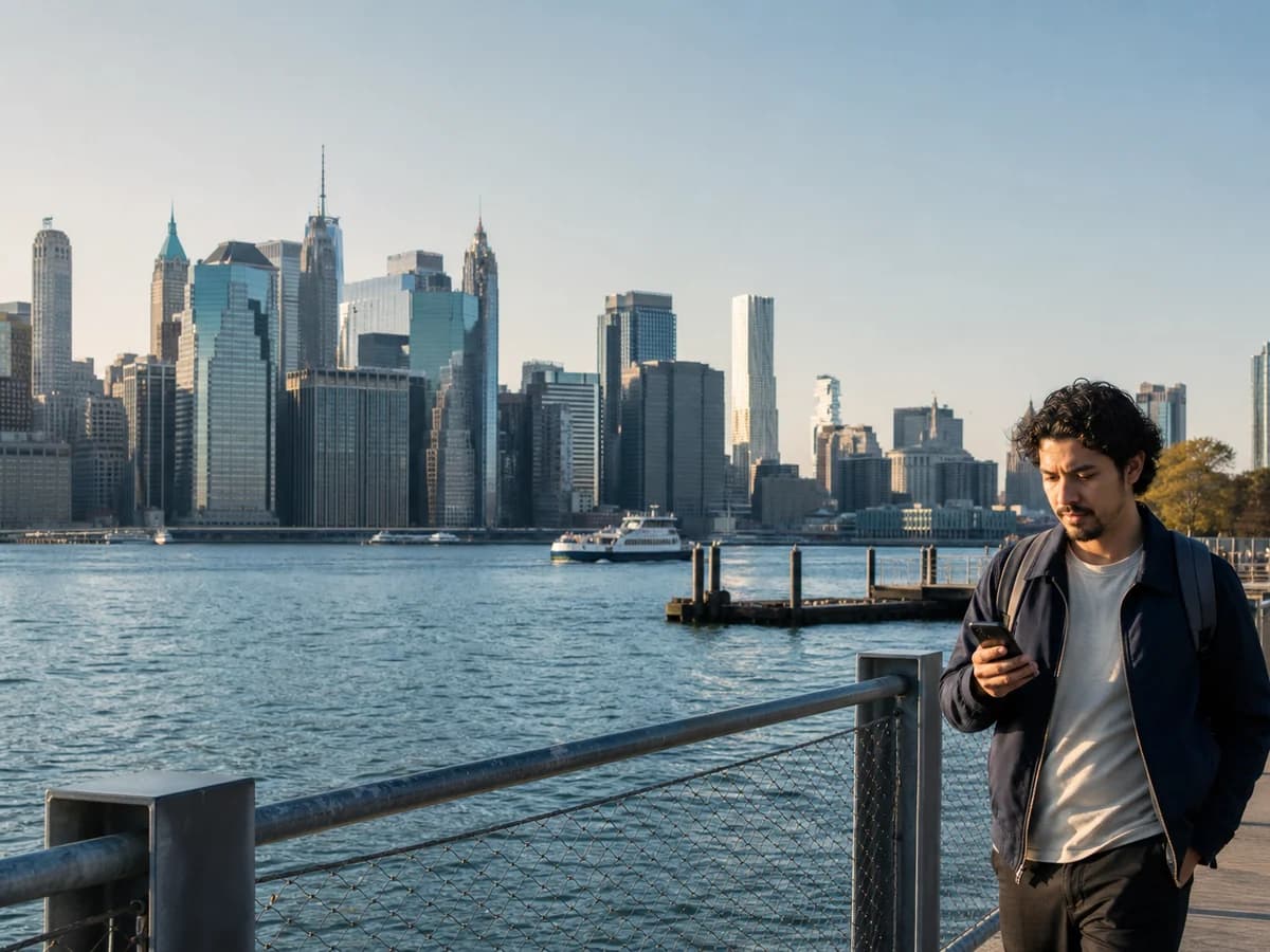 A traveller arriving in a global city with SAIMING